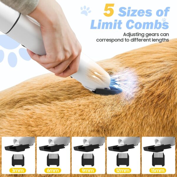 Dog Grooming Vacuum & Pet Hair Dryer & Dog Electric Clippers Suction 99% Pet Hair, Large Capacity Dog Vacuum with 9 Grooming Tools, Quiet, Adjustable Airflow and Temperature, UL - Image 4