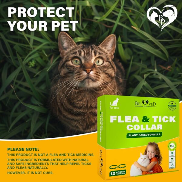 Natural Flea & Tick Collar for Cats - 12 Months Control of Best Prevention & Safe Treatment - Anti Fleas and Ticks Essential Oil Repellent (2 pack) - Image 8