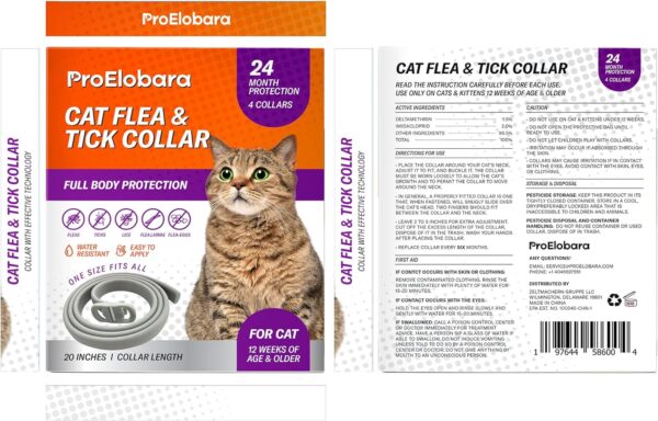 Cat Flea Tick Prevention Collar: Flea Collar for Cats Fleas Repellent Collars - Tick Prevention Collars for Cats Ticks Control for Kitten - 4 Pack 24 Month Protection - Image 9