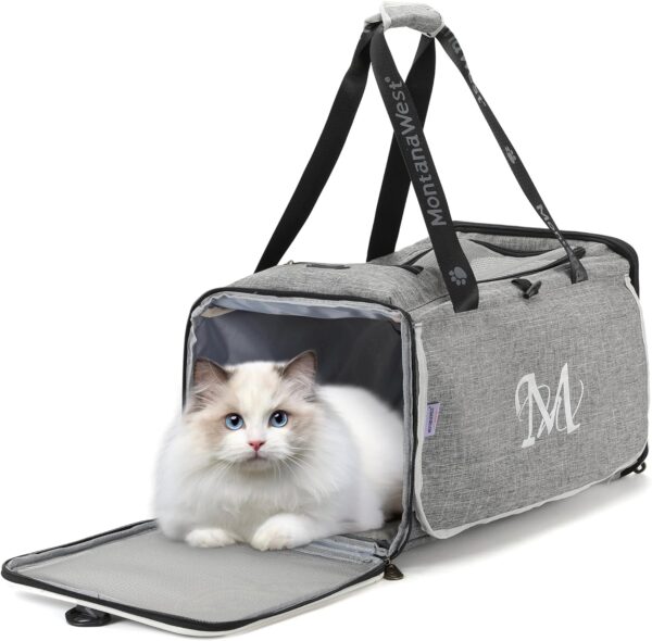 Cat and Dog Carrier,Pet Carrier for Small Medium Cats Puppies up to 15 Lbs,Soft Cat Carrier with Small Top Bag for Travel - Image 4