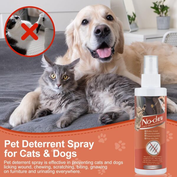 Cat Deterrent Spray. Cat Repellent Indoor for Cat and Kitten. Effective Cat Repellent Spray Training Aid for Furniture, Curtain, Sofa, Floor, Plant, Rugs, Indoor and Outdoor Use. 120ML - Image 2