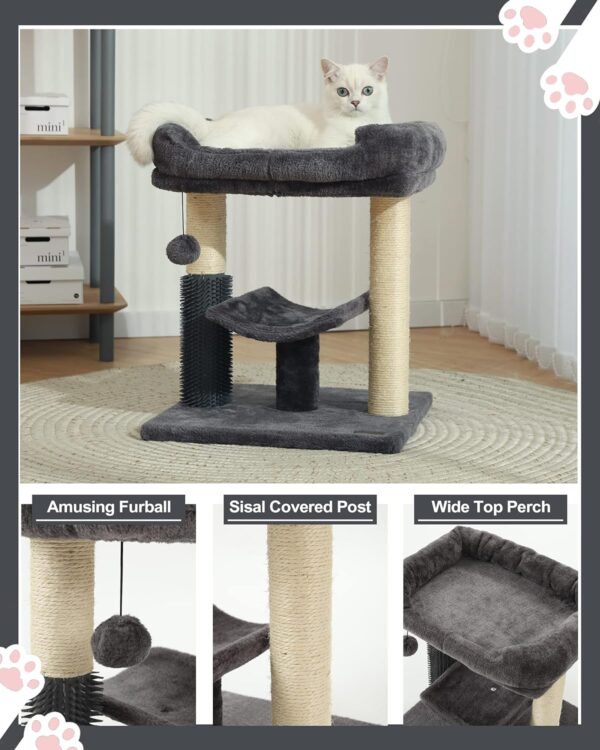 Hoopet cat Tree Tower,cat Scratching Post for Indoor Cats,Featuring with Super Cozy Perch,Cat Self Groomer and Interactive Dangling Ball Great for Kittens and Cats - Image 4
