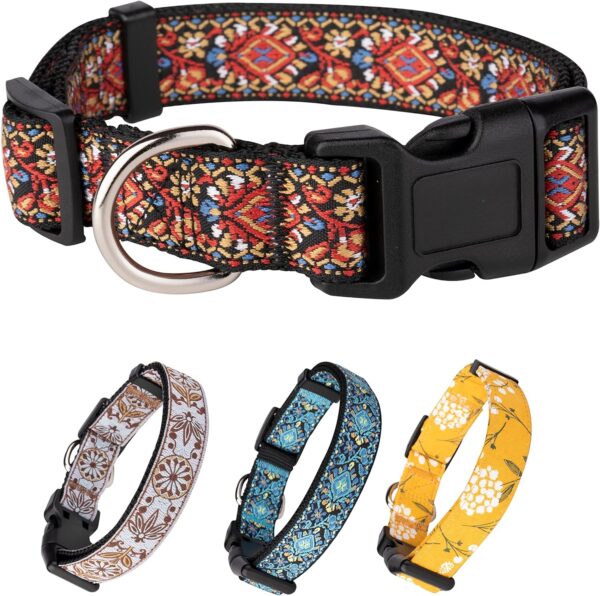 Dog Collars for Small Medium & Large Dogs Stocking Stuffer Long Lasting, Adjustable, Strong Durable Collars for Dogs, Choose from Stunning Patterns and Colors. Red Woven Dog Collar - Image 6