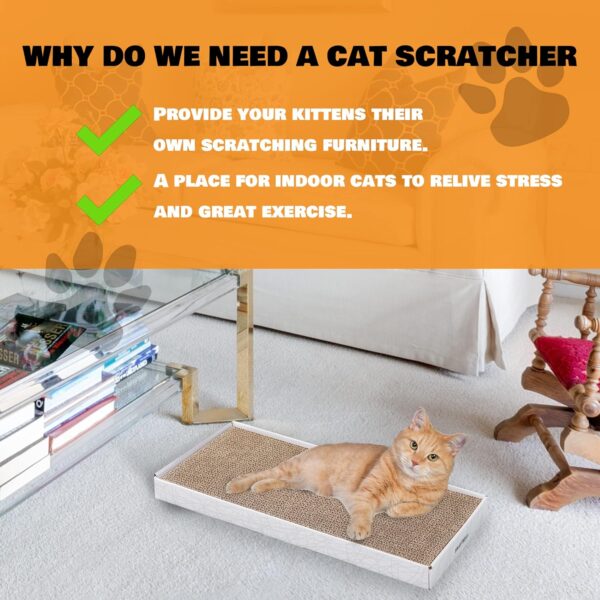 Cardboard Scratcher Pad Scratching Post:Smartbean 3PCS Cat Cardboard,Cat Scratch Pad,Cat Post,Double-Sided Design for Double Life… - Image 6