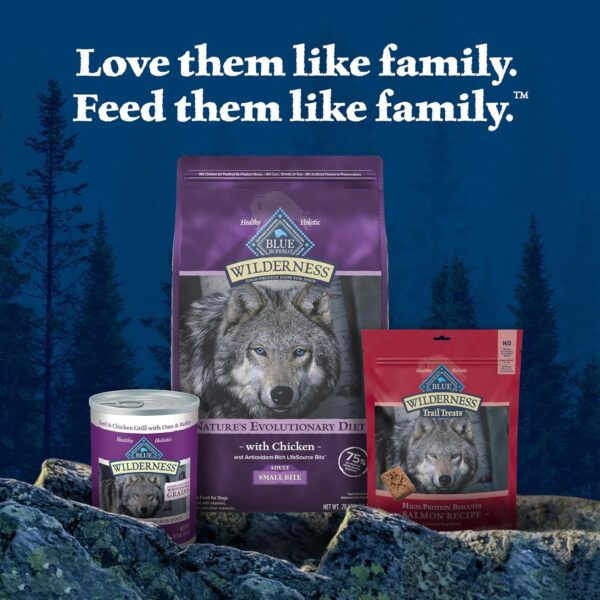 Blue Buffalo Wilderness Natural High-Protein, Small-Bite Dry Food for Adult Dogs, with Wholesome Grains, Chicken, 28-lb bag. - Image 9