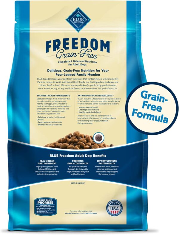 Blue Buffalo Freedom Grain-Free Dry Dog Food, Complete & Balanced Nutrition for Adult Dogs, Made in the USA With Natural Ingredients, Chicken & Potatoes, 24-lb. Bag - Image 2