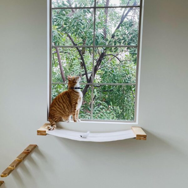 FUKUMARU Cat Wall Furniture, 34 x 13 inch Cat Hammock for DIY Cat Wall Shelves and Cat Window Perch, for Most Kitten, Medium and Large Cats - Image 5