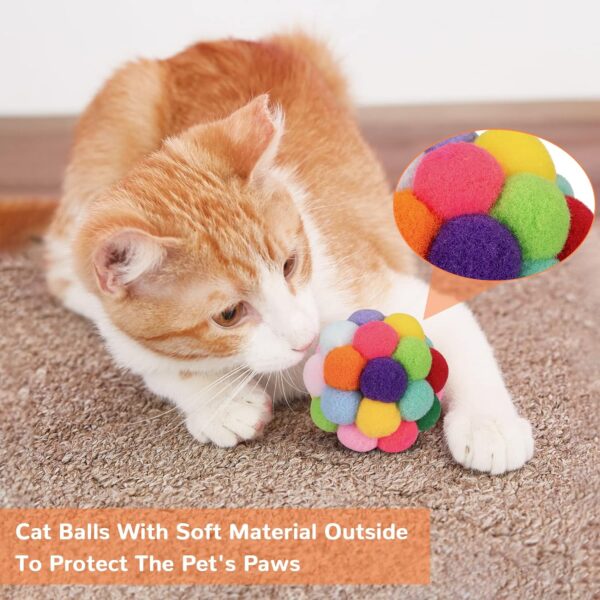 Retro Shaw Cat Toys Ball,6Pcs Woolen Cat Yarn Ball with Bell Inside,Interactive Teaser Wand Ball Toy for Indoor Kitten Cat,Safe Teeth Cleaning Cat Chew Toy,Cute & Funny Cat Ball Toy Fit for All Breeds - Image 9