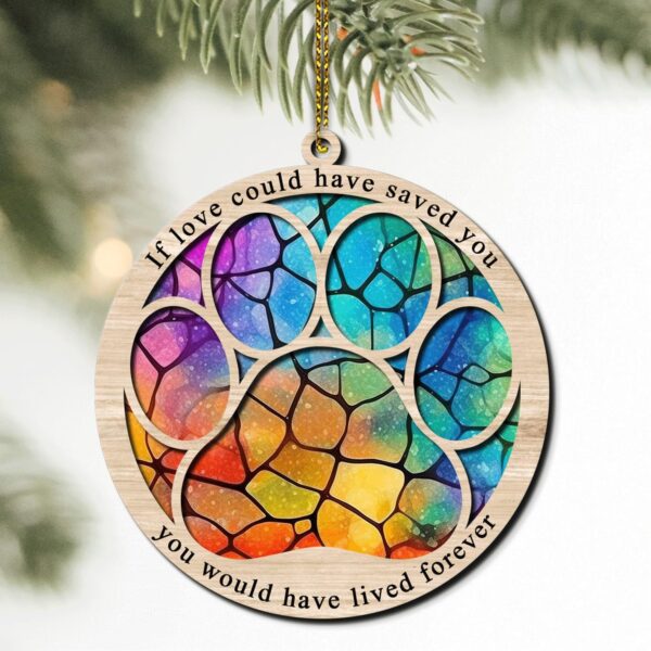 Hyturtle Pet Memorial Suncatcher Gifts for Loss of Dog Cat - Paw Dog Cat Memorial Ornament - Pet Memorial Gifts, Sympathy Remembrance Gifts for Loss of Pet, Pet Memorial Gifts for Christmas - Image 5