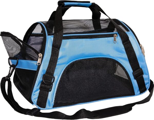 Pet Carrier Cat Cattier Soft-Sided Carriers for Cat Carriers Dog Carrier for Small Medium Cats Dogs Puppies Pet Carrier Airline Approved up to 15 Lbs Cat Dog Pet Travel Carrier (Medium, Blue) - Image 3