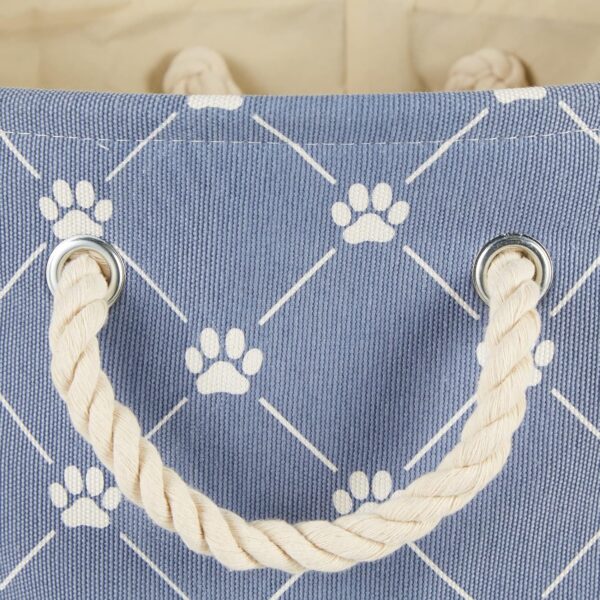 Bone Dry Pet Storage Collection Paw and Bone Print, Small Rectangle, 14x8x9, Stonewash Blue Trellis - Image 3