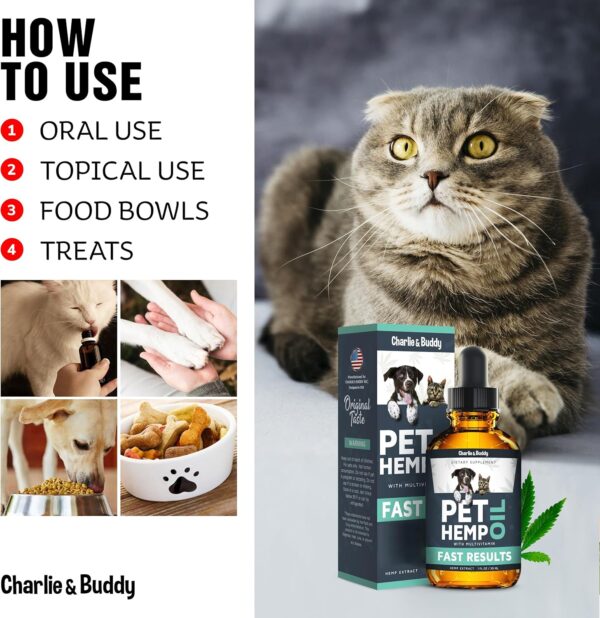 Charlie & Buddy Hеmp Оil for Dogs Cats - Helps Pets with Аnxiеty, Pаin, Strеss, Slееp, Аrthritis, Sеizures Rеlief - Нiр Jоint Hеalth - Cаlming Trеats - Image 3