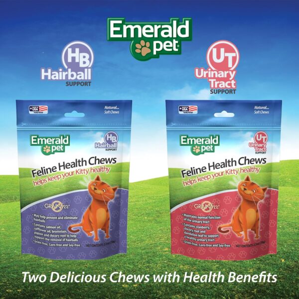 Emerald Pet Feline Health Chews UT Support — Natural Grain Free Urinary Tract Health Cat Chews — Cat Urinary Supplements with Cranberry, Chicory Root, and Dandelion Leaf Extract — Made in USA, 2.5 oz - Image 9