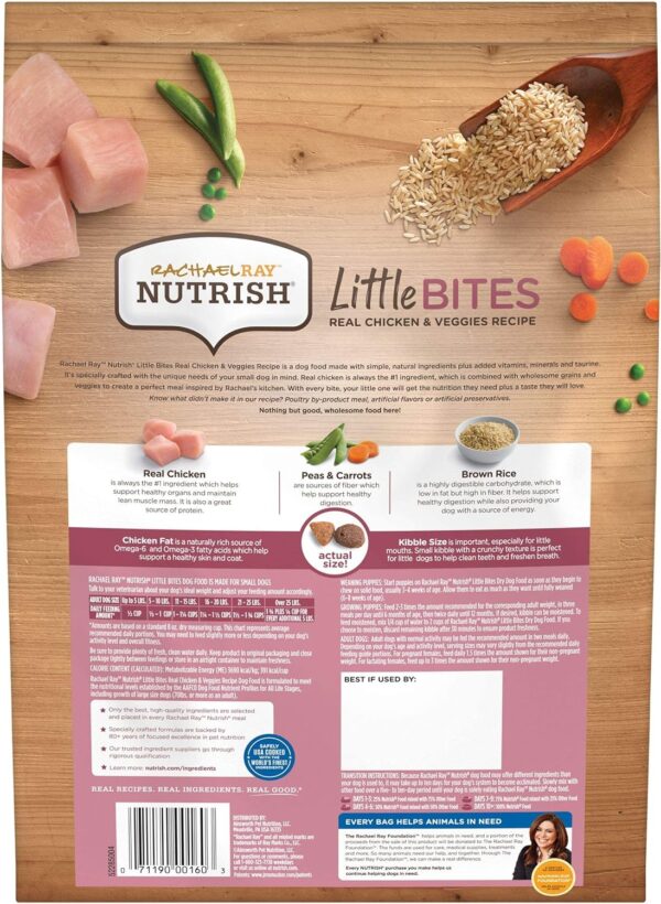 Nutrish Rachael Ray Little Bites Dry Dog Food, Chicken & Veggies Recipe for Small Breeds, 6 Pounds - Image 4