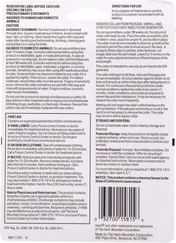 Hartz UltraGuard Plus Flea & Tick Collar for Cats and Kittens, 7 Month Flea and Tick Prevention and Protection, White, 2 Count - Image 2