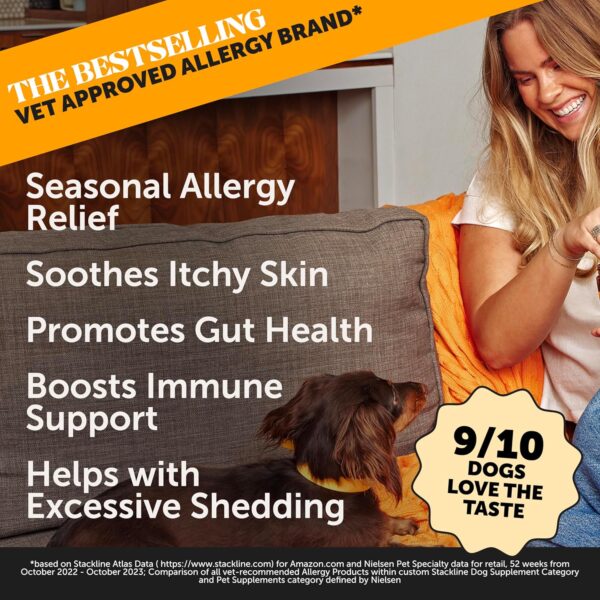 Pet Honesty Allergy Skin Health - Allergy Itch Relief, Fish Oil for Dogs, Probiotics for Healthy Skin, Shiny Coats, Helps Reduce Normal Shedding, Soft Chews for Healthy Skin & Coat - 90 Ct (Salmon) - Image 2