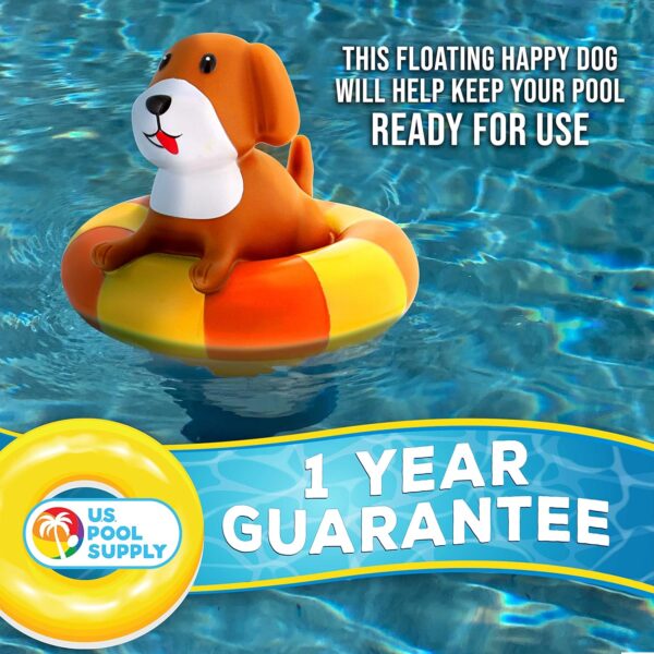 U.S. Pool Supply Puppy Dog Floating Pool Chlorine Dispenser, Collapsible Base, Holds 3" Tablets - 7" Fun Cute Happy Pet Life Preserver Animal Float Floater Decoration, Adjustable Balanced Delivery - Image 5