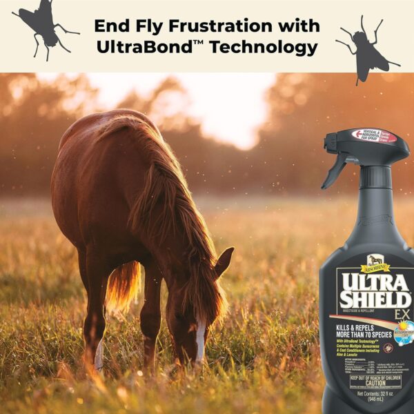 Absorbine UltraShield EX Combo 32oz Sprayer + 128oz Refill Insecticide, Kills & Repels Flies, Mosquitoes, Ticks, Fleas, Lice, Use on Horses, Dogs, Premises - Image 3