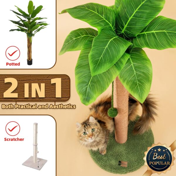 Cat Scratching Post Cat Scratcher 35 inch Tall Scratching Post with Sisal Rope for Indoor Cats Large Cat Scratching Post sisal cat Scratcher Cute for Kitten Scratching Post - Image 4