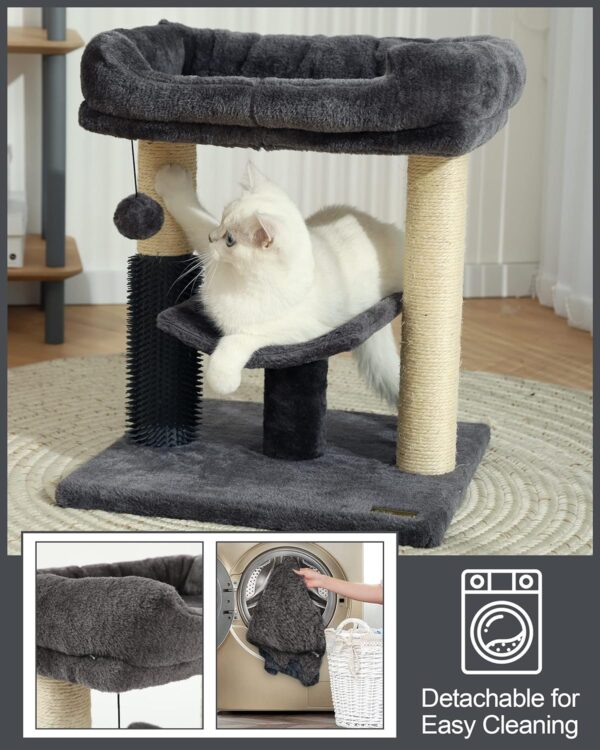 Hoopet cat Tree Tower,cat Scratching Post for Indoor Cats,Featuring with Super Cozy Perch,Cat Self Groomer and Interactive Dangling Ball Great for Kittens and Cats - Image 6