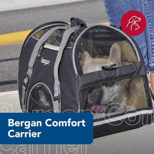 Coastal Pet Bergan Comfort Carrier - Safe, Comfortable Dog & Cat Travel Carrier - Airline Friendly Soft Pet Carrier - Breathable Carrier for Pet Owners - Black & Grey, 16" x 8" x 11" - Image 2