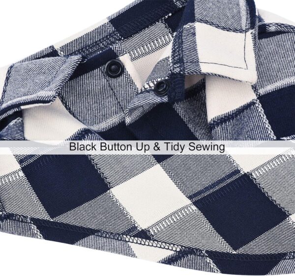 Dog Shirt Plaid Puppy Clothes for Small Medium Large Dogs Cats Boy Girl Kitten Soft Pet T-Shirt Breathable Tee Outfit Adorable Grid Apparel Halloween Thanksgiving [Blue#1; M] - Image 3