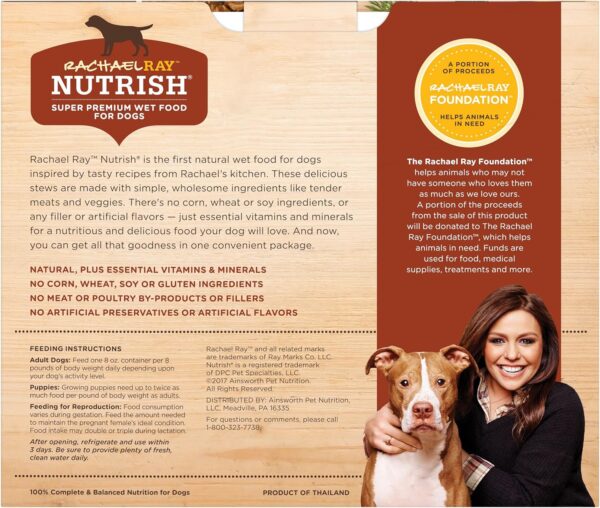 Rachael Ray Nutrish Premium Natural Wet Dog Food with Added Vitamins & Minerals, Savory Favorites Variety Pack, 8 Ounce Tub (Pack of 6) - Image 3