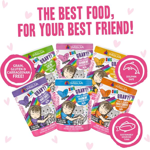 Weruva B.F.F. OMG - Best Feline Friend Oh My Gravy!, Rainbow A Gogo Variety Pack! Cat Food, 3oz Pouch (Pack of 12) - Image 5