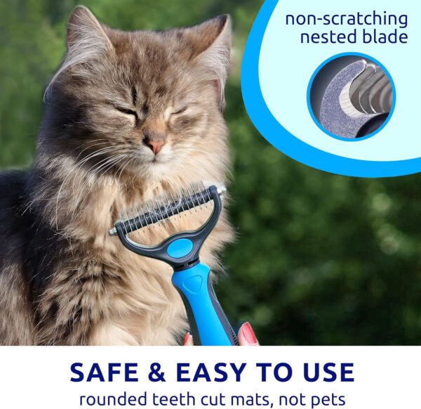 Pat Your Pet Deshedding Brush - Double-Sided Undercoat Rake for Dogs & Cats - Shedding Comb and Dematting Tool for Grooming, Extra Wide - Image 5