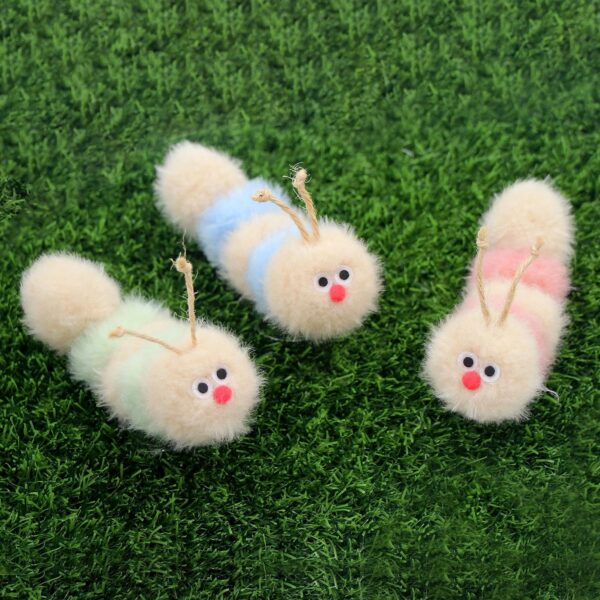 Interactive Natural 3 PK Catnip Toy, with Rattle, Bite Resistant, for All Ages Indoor Cat, Soft Caterpillar Toys, Fluffy Kitten Toy - Image 7