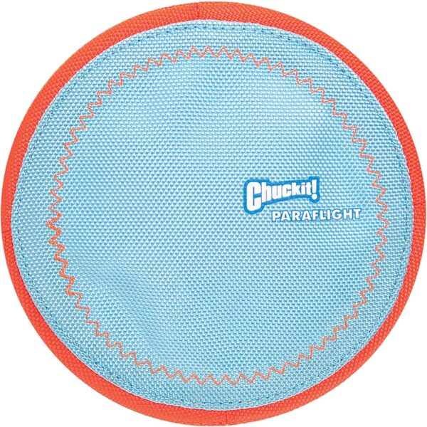 Chuckit Paraflight Flying Disc Dog Toy, Small (6.75"), Orange And Blue