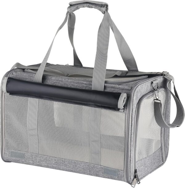 Large cat Carrier Pet Carrier Dog Carrier for Cats Dogs Soft Sided Cat Travel Carrier Airline Approved Rabbit Carrier Reptile Carrier Small Animal Carriers Kitten Carrier(Large Grey)