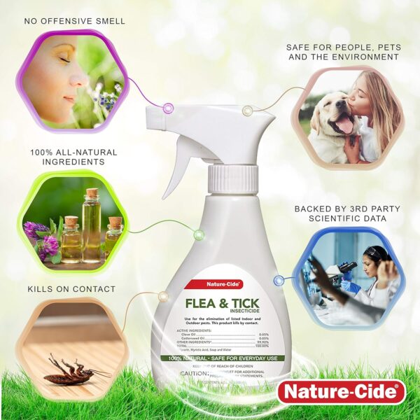 Nature-Cide Flea & Tick. All Natural Tick and Flea Spray for House and Pets to Keep Your Home Safe. Kills on Contact. No Strong Odor. 8 oz - Image 5