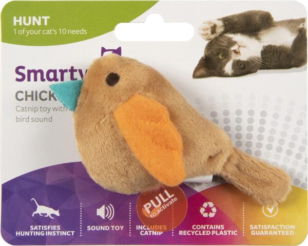 SmartyKat Chickadee Chirp Electronic Sound Cat Toy, Contains Catnip, Battery Powered - Light Brown, One Size - Image 6