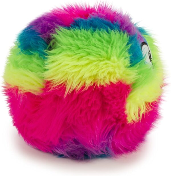 goDog Furballz Squeaky Plush Ball Dog Toy, Chew Guard Technology - Rainbow, Large - Image 2