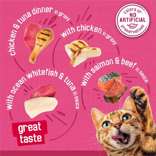 Purina Friskies Wet Cat Food Variety Pack, Surfin' & Turfin' Prime Filets Favorites - (Pack of 40) 5.5 oz. Cans - Image 3