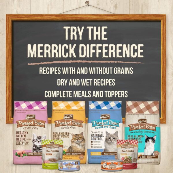 Merrick Purrfect Bistro Grain Free Natural Dry Cat Food For Adult Cats, Real Salmon And Sweet Potato Recipe - 12 lb. Bag - Image 6