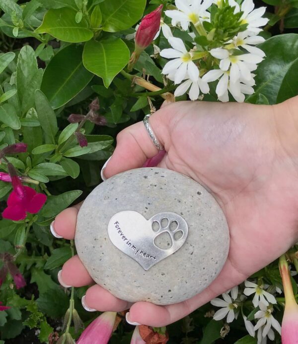 Comforting Dog Memorial Gift - Sympathy or Condolence Gift for Loss of Pet - Forever in my Heart Stone by Whitney Howard Designs - Image 7