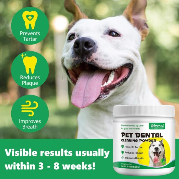 Teeth Cleaning Powder for Dogs, 2 x 80g Dog Dental Powder Cleaning Teeth, Dog Breath Freshener with Probiotics for Bad Breath, Plaque, Tartar - Dental Care Supplement for Small, Medium & Large Dogs - Image 5