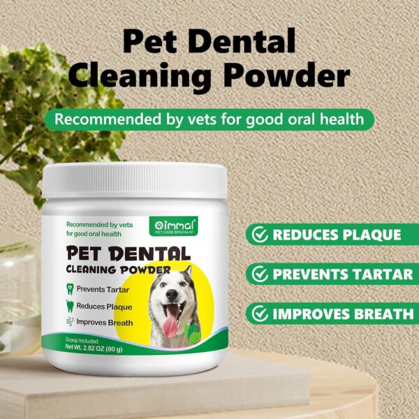 Teeth Cleaning Powder for Dogs, 2 x 80g Dog Dental Powder Cleaning Teeth, Dog Breath Freshener with Probiotics for Bad Breath, Plaque, Tartar - Dental Care Supplement for Small, Medium & Large Dogs - Image 7