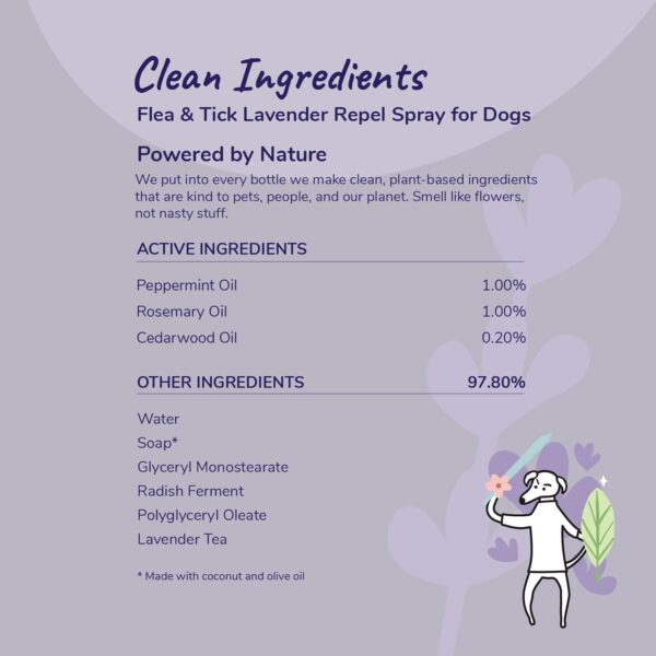 kin+kind Flea and Tick Spray and Shampoo Kit- Shampoo and Spray Set- Shampoo for Dogs, Spray for Dogs- for Tick and Flea Control Shampoo and Repel Spray- Lavender, 12 oz each - Image 5