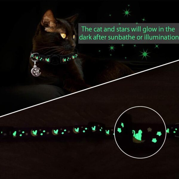 2Pcs Breakaway Cats Collars Cat Collars for Boy & Girl Cats Adjustable Kitten Collars with Bell,Black+Gray - Image 3