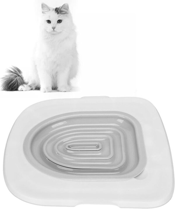 Cat Toilet Training Kit Toilet Training Seat for Cats Teach Cat to Use Toilet Universal Reusable Kitty Toilet Trainer for Pet Cleaning Cat Toilet Training System(White Tray, 1 Gray Inner Support)