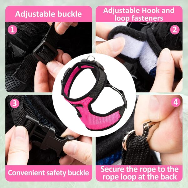 Adhafera Chicken Harness with Leash, Upgraded Double Adjustment Chicken Harness and Leash Set for Hens, Duck, Goose, Small Pet (Pink, L) - Image 3