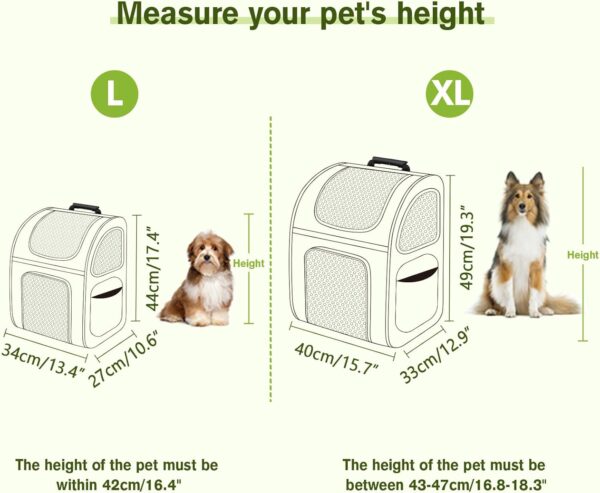 Pecute Cat Backpack with Breathable Mesh, Dog Backpack Carrier with Multi-Pockets for Cats Puppies, Pet Backpack Carrier for Travel Hiking Camping Outdoor Black - Image 2