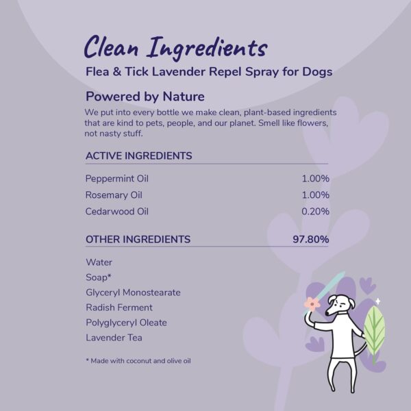 kin+kind | Plant-Based Flea and Tick Spray for Dogs (12 fl oz) | Lavender - Image 4