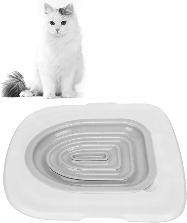 Cat Toilet Training Kit, Cat Toilet Trainer Kit for Teach Cat to Use Toilet, Cat Toilet Training System Universal Reusable Kitty Toilet Training Kit, Cat Toilet (Gray) - Image 8