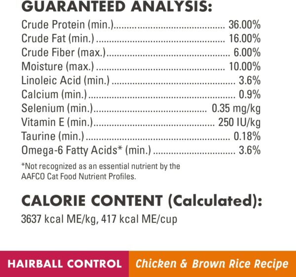 NUTRO WHOLESOME ESSENTIALS Adult Hairball Control Natural Dry Cat Food Farm-Raised Chicken & Brown Rice Recipe, 14 lb. Bag - Image 10