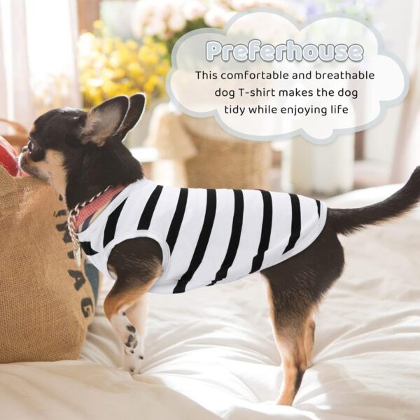 Pet Dog Striped T-Shirt Dogs Cats Cotton Vest Spring Summer Pet Apparel Tee Shirt Suitable for Small and Medium Large Pets French BullDog Bichon - Image 3