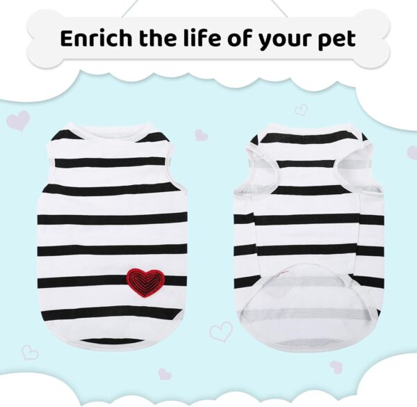 Pet Dog Striped T-Shirt Dogs Cats Cotton Vest Spring Summer Pet Apparel Tee Shirt Suitable for Small and Medium Large Pets French BullDog Bichon - Image 6